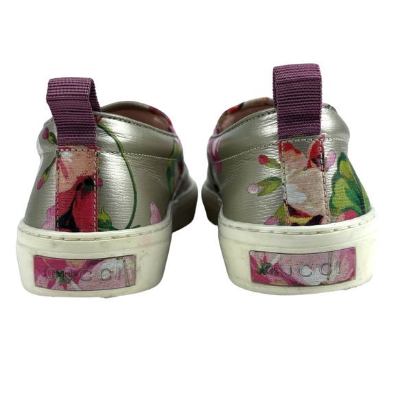 GUCCI DRY ROSE BOARD FLORAL PRINT LEATHER SLIP ON SKATE SNEAKERS - Picture 9 of 15